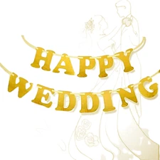 Happy Wedding Anniversary Balloons banner Gold Theme 50th 70th Wedding party bal