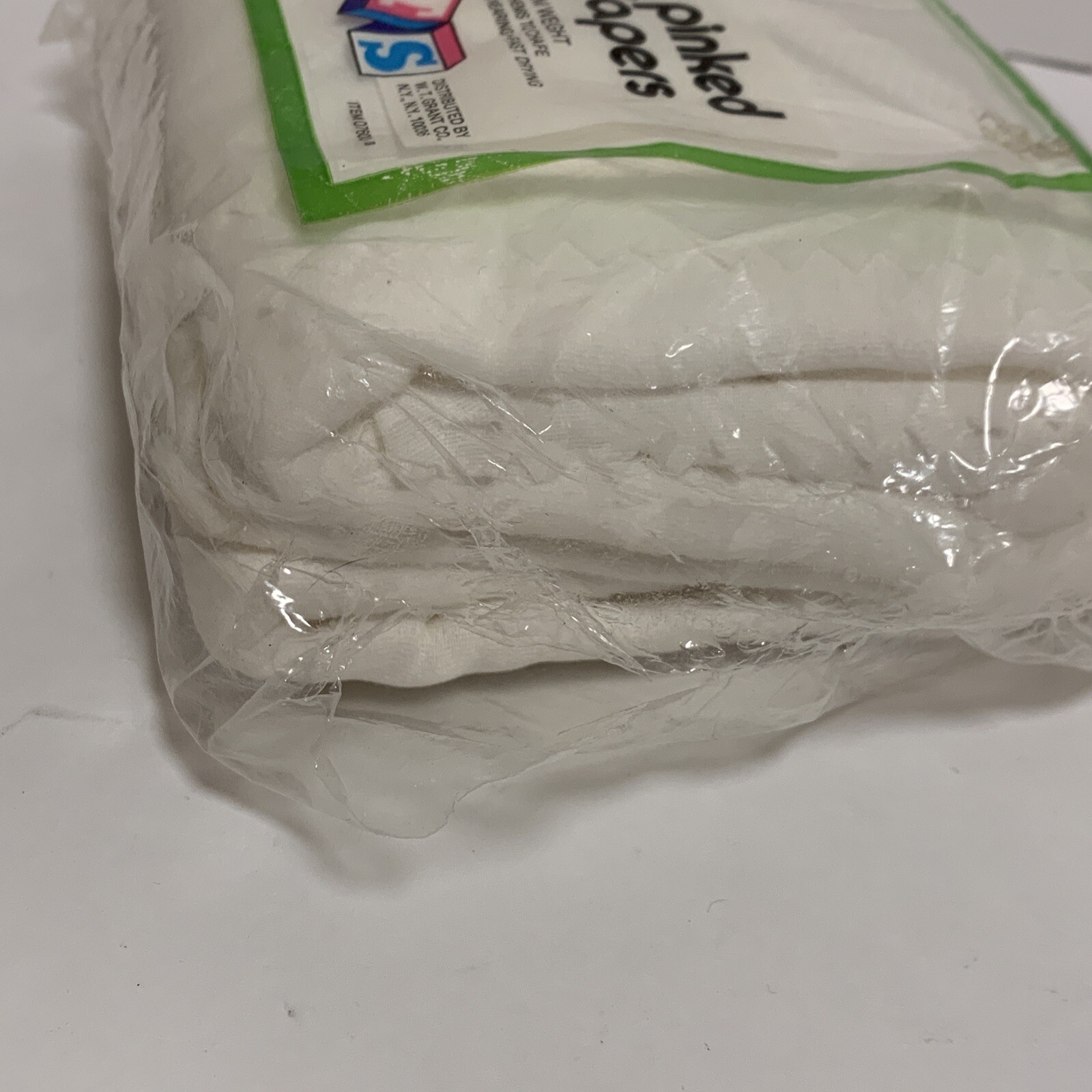 W T Grant Vintage 1970s Cloth Diapers 12 Birdseye Pinked Edge Cut Size