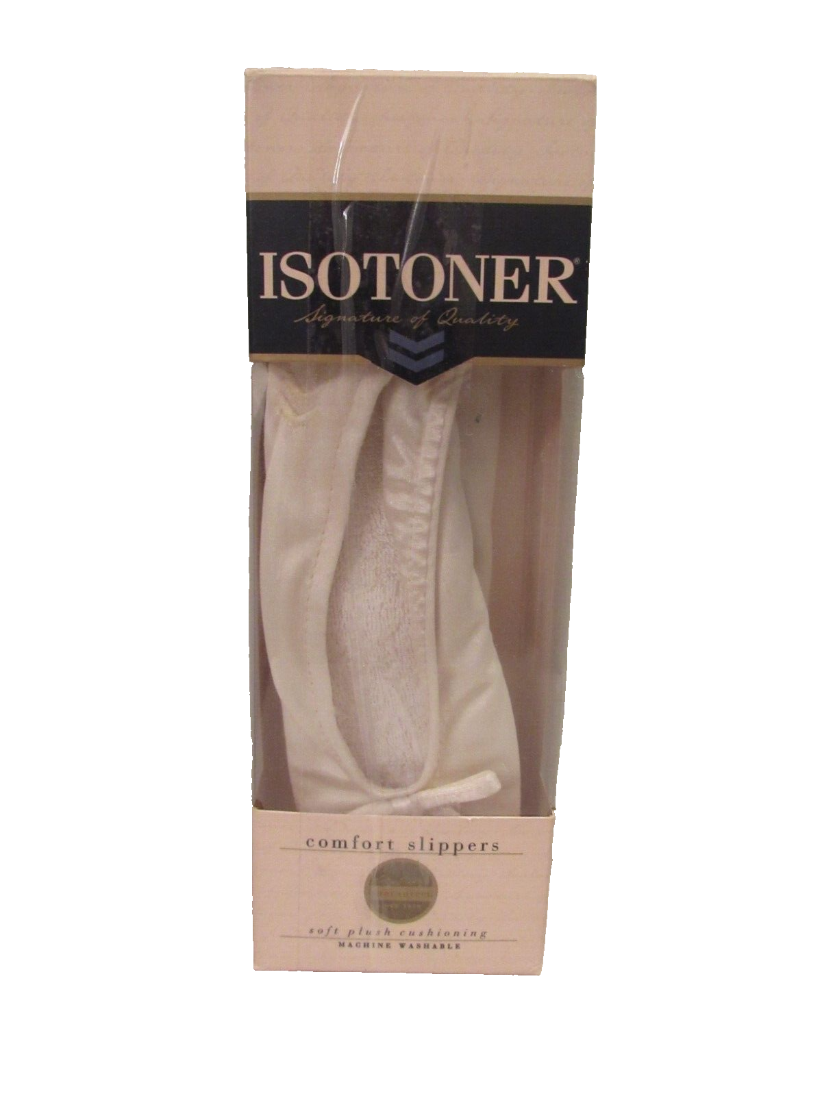 SAOLA Pantofole comfort Isotoner schiuma Medium 6 5 7 5 raso 1997 vintage suola pelle crema