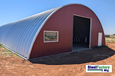 Steel Factory Mfg Q41x80x16 Metal Prefab Arch Quonset Storage Building Kit 