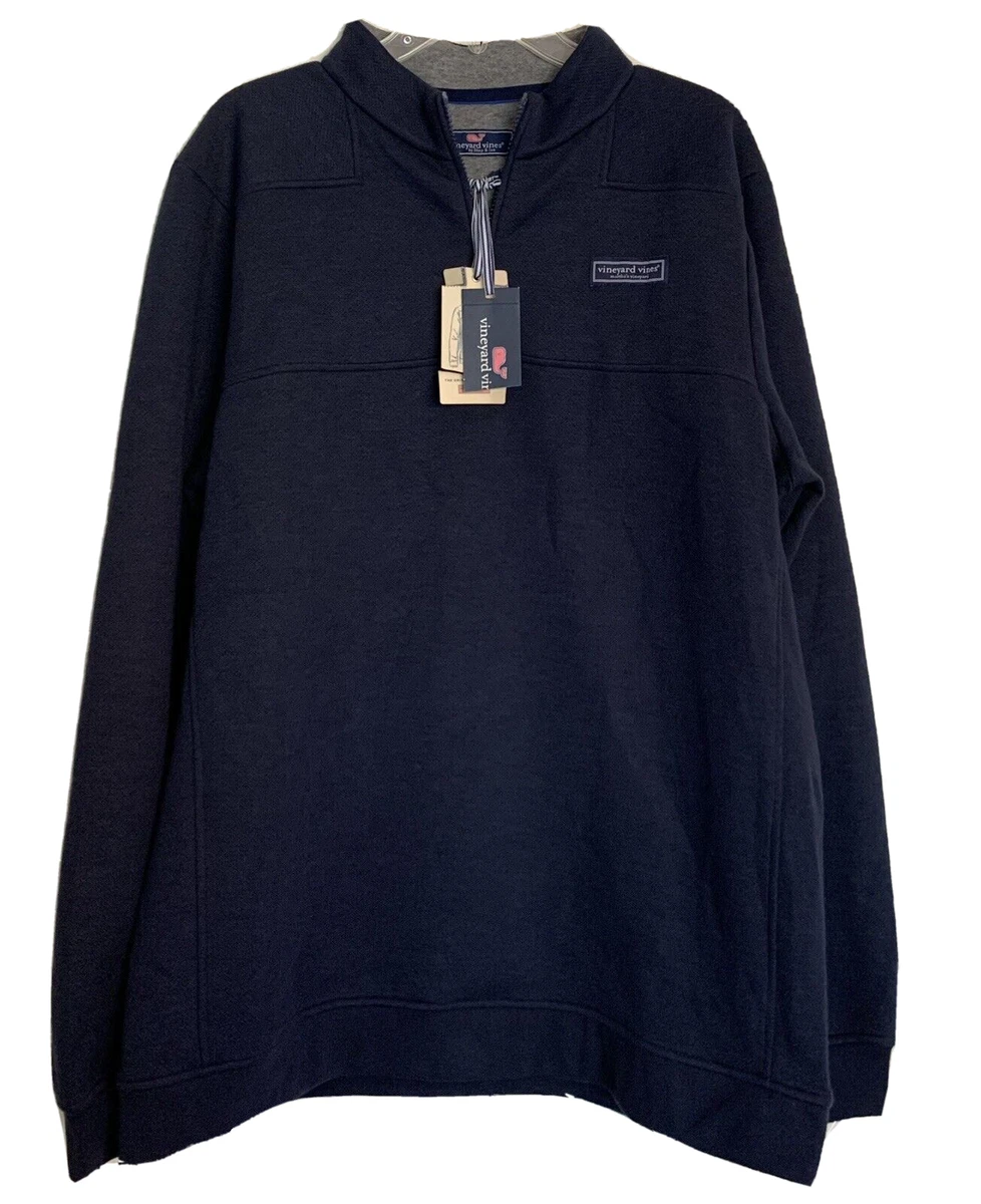 NWT Vineyard Vines Mens 1/4 Zip Saltwater Fleece Shep Shirt Sweatshirt Navy  Sz L | eBay