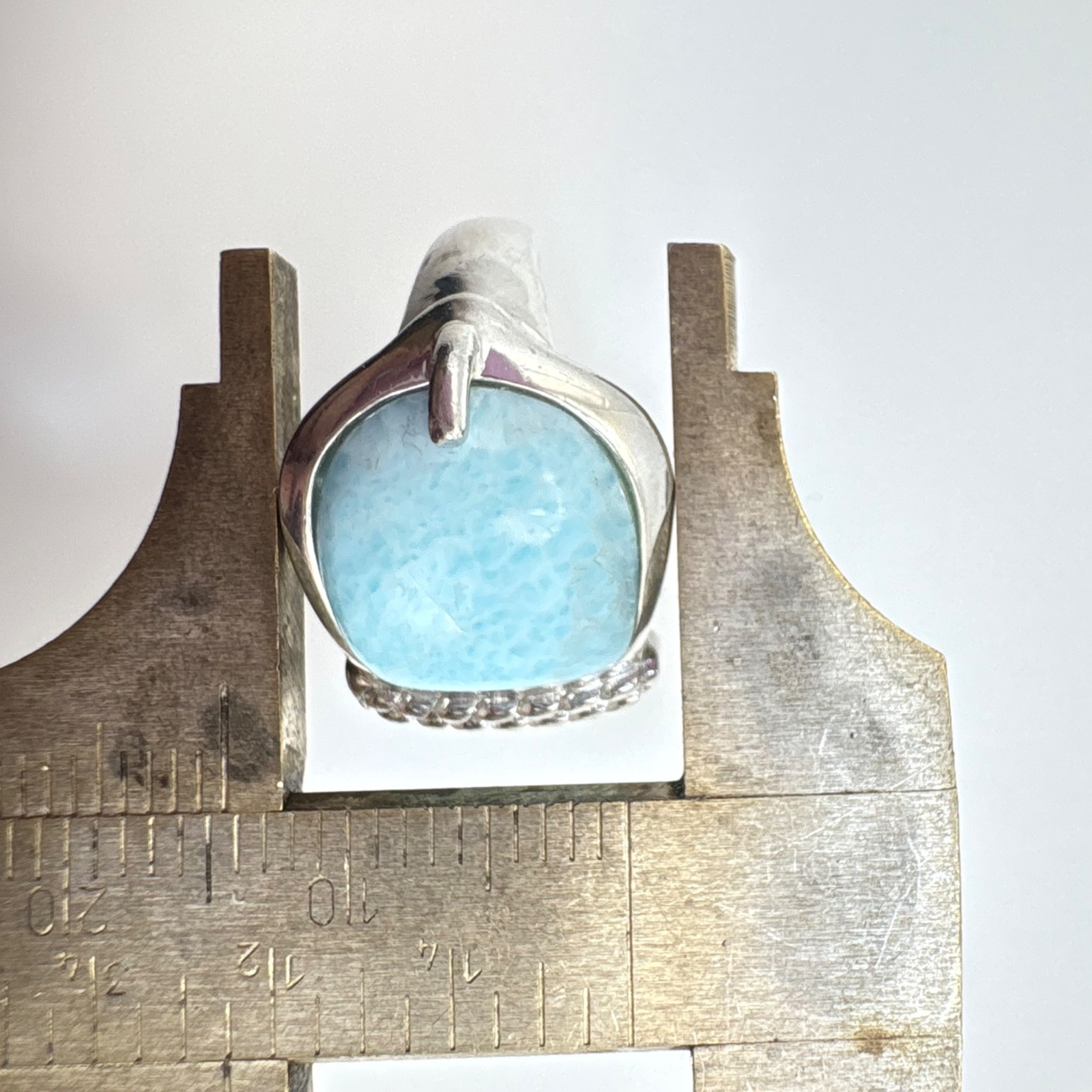 VTG Solid Sterling Silver 925 Amazonite Bezel Set… - image 15