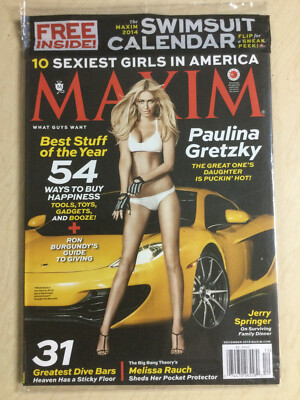 December 2013 Maxim Magazine #189 Paulina Gretzky HOT cover Sealed plus Calendar