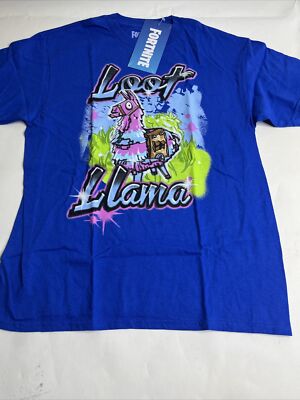 Fortnite Shirt Boys X Large 14-16 Loot Llama Short Sleeve Blue T