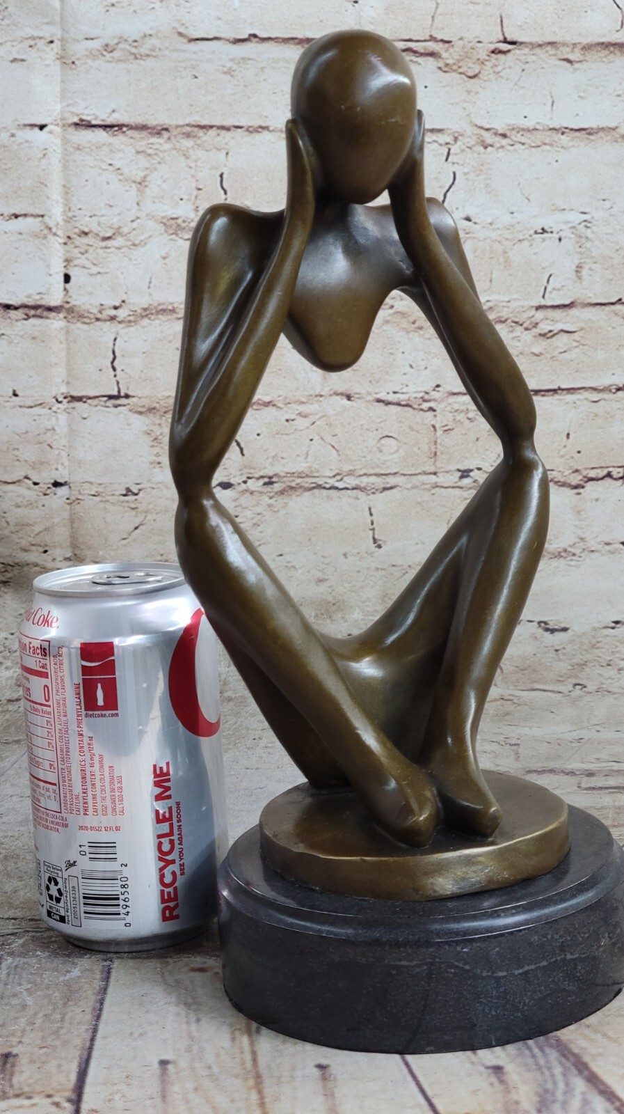 "Not Listening" Modern Art Signed Lost Wax Bronze Casting Mounted on Marble Base