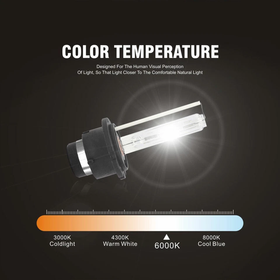 2x 8000K Ice Blue D2S D2R D2C HID Xenon Bulbs Factory Replacement Headlight Kit - Image 4 of 4