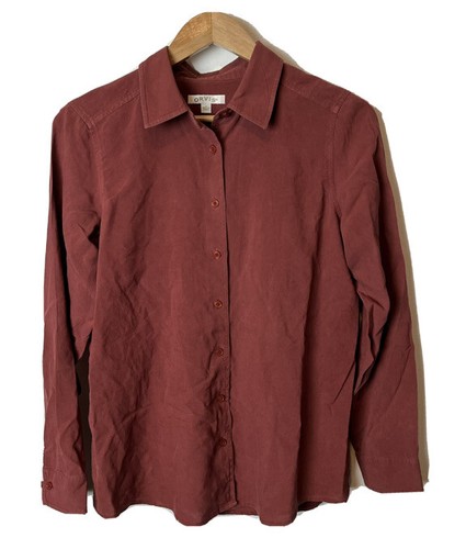 Orvis 100% silk Button down shirt size 