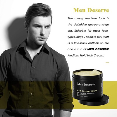 Men Deserve - Hair Styling Cream (100g) for Dry & Frizzy Hair | eBay