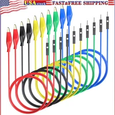 Peakelect Copper Alligator Clips to Breadboard Jumper Wires Flexible Silicone