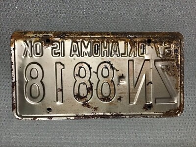 1967 Oklahoma Is OK , NOS License Plate ZN - 8818 | eBay