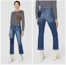 DEREK LAM 10 CROSBY "Gia" Mid-Rise Cropped Jeans 27