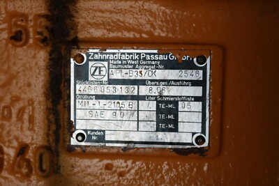 Zahnradfabrik ZF APL-B35/DK 4WD Front Planetary Axle 8.06 Ratio