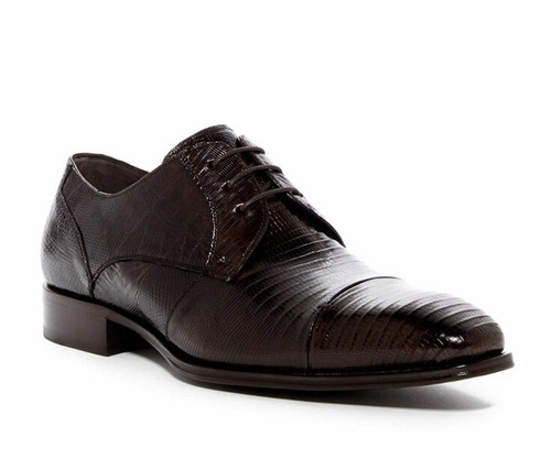 Chaussures Derby Homme Mezlan Valdez - Cuir Lézard Véritable - Pointure 8M (US) - Neuf Sans Boîte