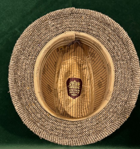 Vintage Stetson Titan fedora Medium 7-7 1/8 - Mens brown wool tweed - Sharp!! - Picture 3 of 10
