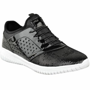 womens black flat trainers