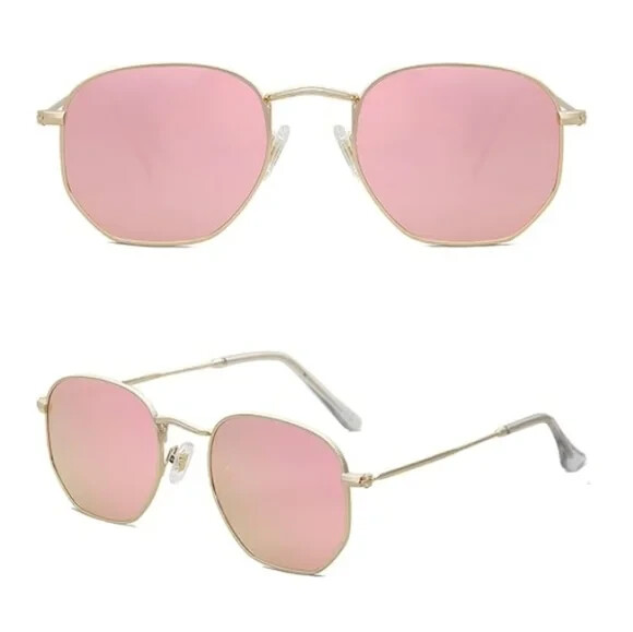 Polarized Hexagonal Sunglasses Polygon Shades SJ1072 Pink