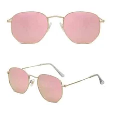 Polarized Hexagonal Sunglasses Polygon Shades SJ1072 Pink