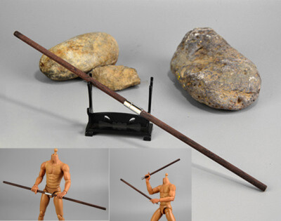 1/6 Chinese Kung Fu Shaolin Stick Nunchaku Three-section Cudgel 12'' Figure 