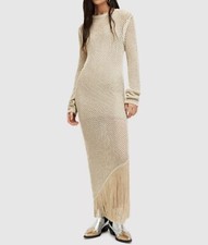 Image of All Saints Jesse 2 In 1 Jumper Maxi Dress. Gold. Medium