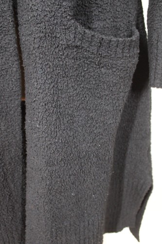 Ugg M/L Black Long One-Button Fuzzy Teddy Cardigan Sweater - Picture 4 of 11