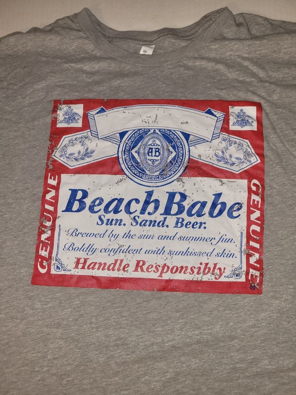 Beach Babe Sun, Sand, Beer T-Shirt Adult 3XL Bella+Canvas Light Gray