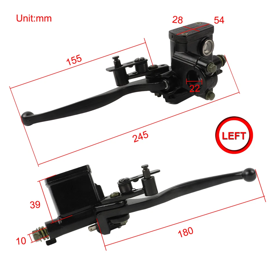 Left Brake Master Cylinder for 50-150cc ATV Quad Chinese Kazuma Baja Sunl TaoTao - Image 2 of 4