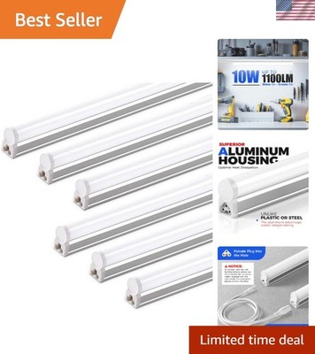 Certified 2FT LED Shop Lights, 6500K White Light, Easy Installation, 6-Pack