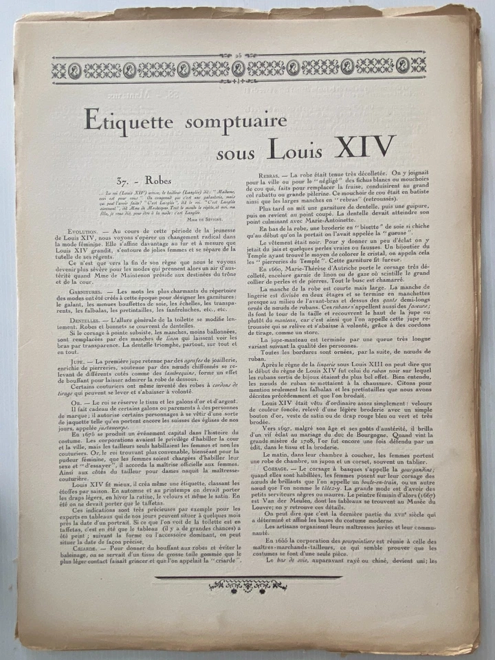Storia DC Costume Femminile Francese Modi Sotto Luigi XIV - Immagine 2 di 4