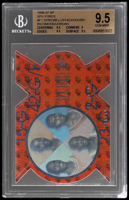 SP Jerry Stackhouse/latrell Sprewell/michael Jordan/mitch Richmond #F1 BGS 9.5