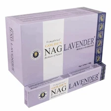 Vijayshree Golden Nag Lavender Handrolled Incense 15gm x12boxes 180 gram