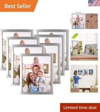 Versatile 8x10 Silver Picture Frame Set - 7 Glossy Frames for Every Occasion