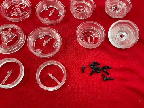 4 TEAM ASSOCIATED RC10CC FRONT + REAR WHEELS + screws classic clear RC10 40TH - Picture 4 of 4