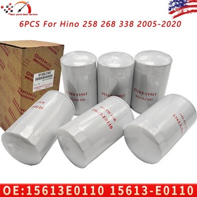 6x NEW Oil Filter For Hino 258 268 338 2005-2020 15613E0110 15613-E0110