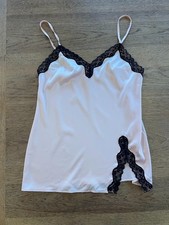 Victoria's Secret Angel Pink LARGE Tease Satin Lace-Trim Mini Slip Dress