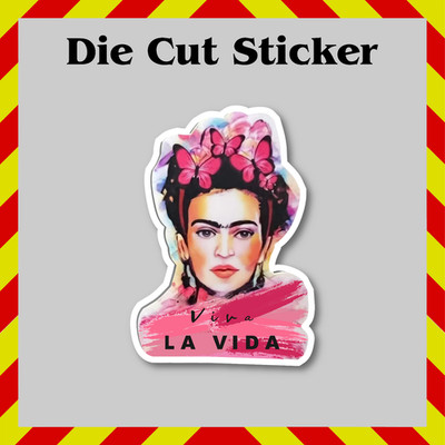 Frida Kahlo Viva La Vida Glossy Vinyl Sticker - Water Bottles/Laptops/Tumblers