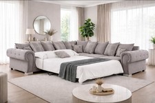 New Verona Scatter Back Sale Price L Shape Large Corner Sofa Bed Kensington Grey