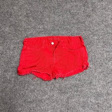 J Brand Shorts Womens Size 25 Red Denim Cut Off Low Rise Frayed Made in USA