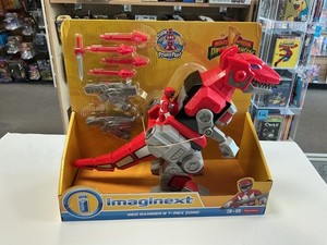 Fisher-Price Imaginext Power Rangers RANGER ROSSO & T-REX ZORD NUOVO CON SCATOLA