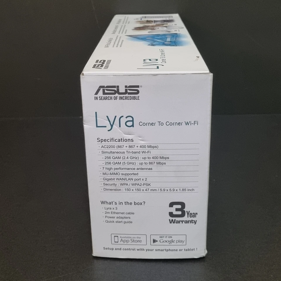 Asus Lyra MAP-AC2200 Home Wi-Fi Mesh Tri Band Router X3 Nodes Bundle Lot VGC - Image 3 of 4