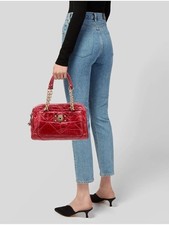 Marc Jacobs Large Red Quilted Calf Skin Leather Bag. Made In Italy. Genuine