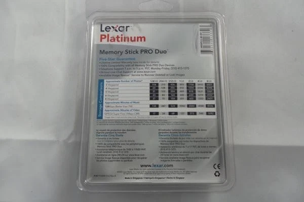 Lexar 512MB Platinum Memory Stick PRO Duo (MSDP512-40-331) - Image 2 of 2