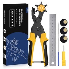 Leather Hole Puncher 6 Size Punch Plier Tool Kit Belt Craft 2mm to 4.5mm with