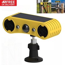 Solar Motion Sensor Security Alarm Outdoor Dog Barking Sound Warning Wall Mount