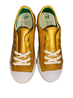 NEW pf Flyers Golden Age Gold Metallic Low Top Sneakers Women s 6.5/Men s 5