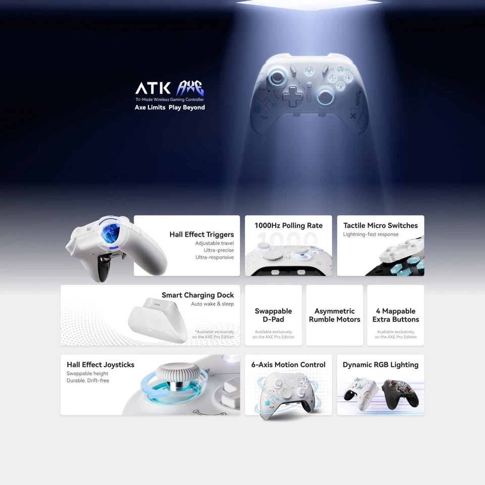 ATK AXE Pro Wireless Game Controller – Tri-Mode PC/Android/Switch/iOS - Image 2 of 4