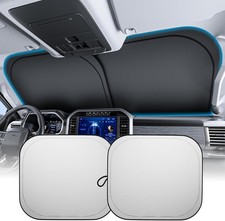 2-piece Car Windshield Sun Shade Size L 32.5x36 Each Panel