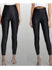 Good American Disco High Rise Shine Skinny Pants Side Zip Size 4/L Black