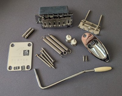 Fender Player Plus Stratocaster HARDWARE SET: Tremolo Bridge, Neck Plate, Cup