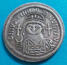 Moneda Grande Bizantina O Griega Baño De Plata