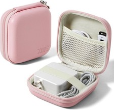 Charger Case for Macbook, Portable Tech Electronic Organizer Bag, M, Pink